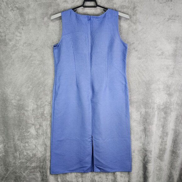 Womens Emma James Indigo Dress Sleeveless Resists Wrinkles Linen Blend Size 16 - Picture 5 of 10